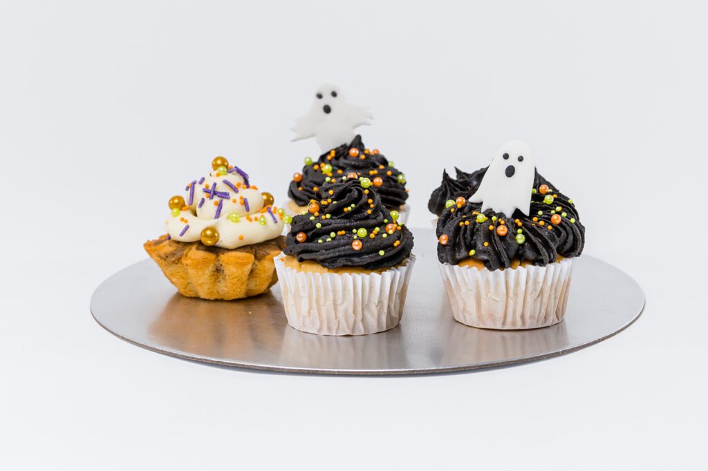 cupcackes guttche para celebraciones de hallowen